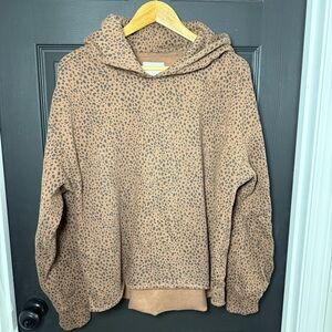 Abercrombie & Fitch Brown Leopard Print Hoodie Sweater